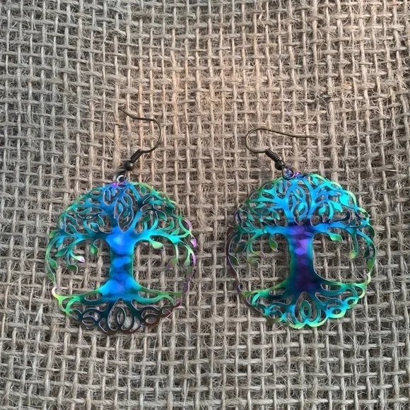 Nwt Handmade Tree of Life Earrings - Picture 1 of 2
